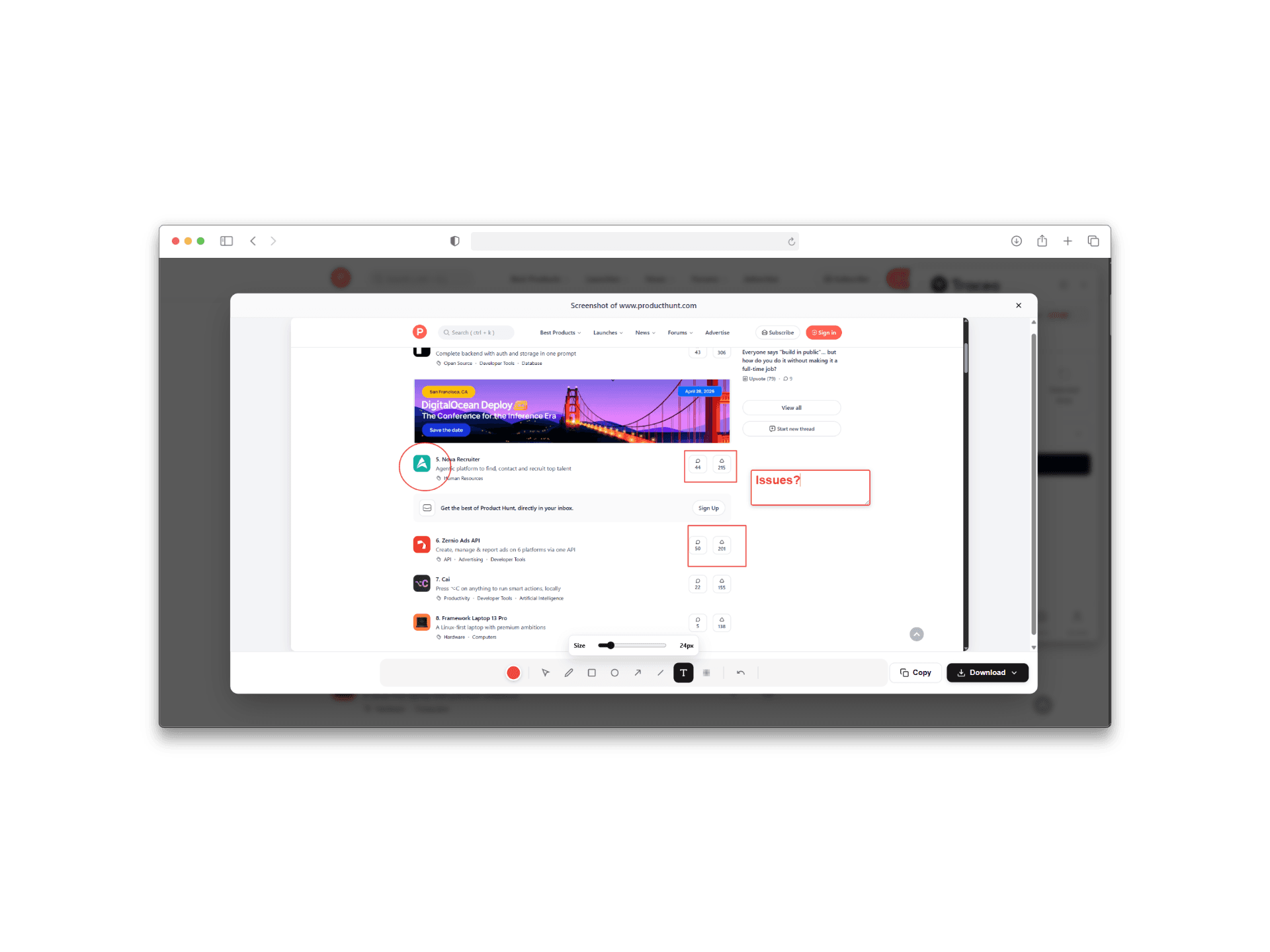 Capture & annotate screenshots