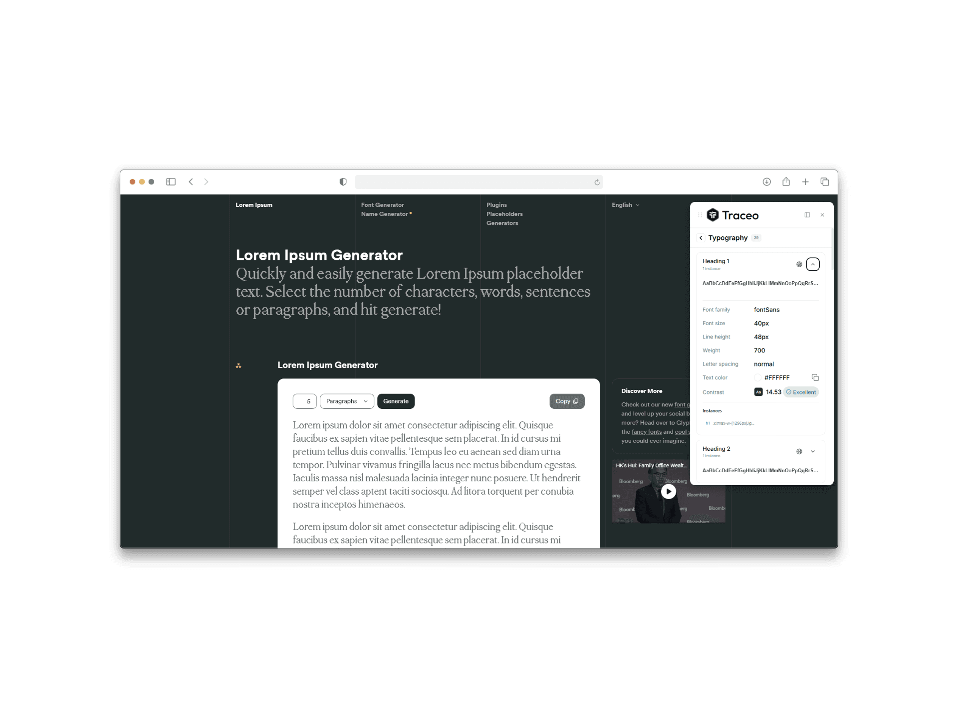 Typography Hierarchy View