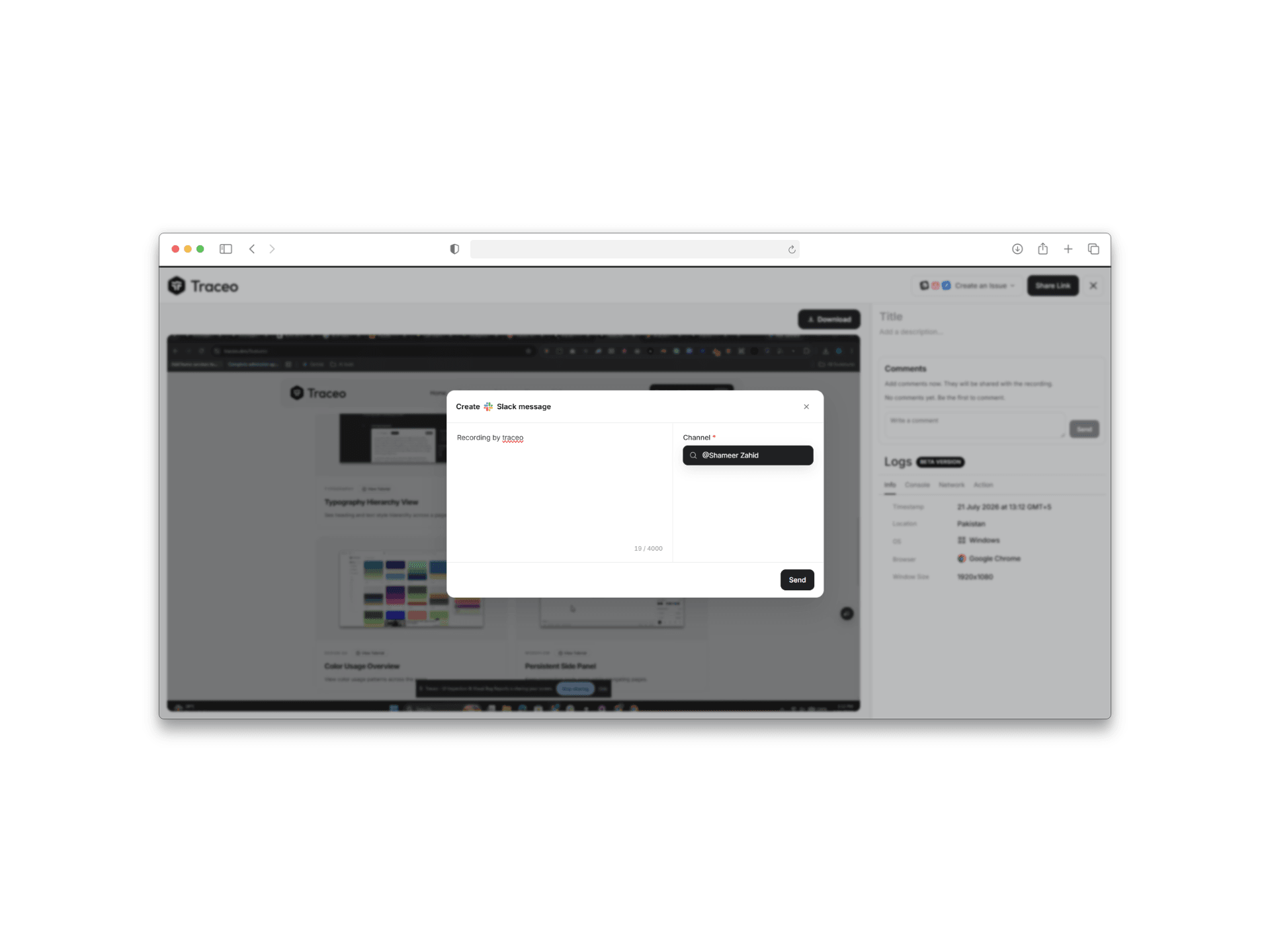 Connect apps & share recordings