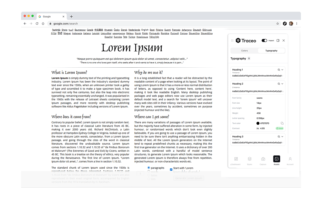 Typography Hierarchy View