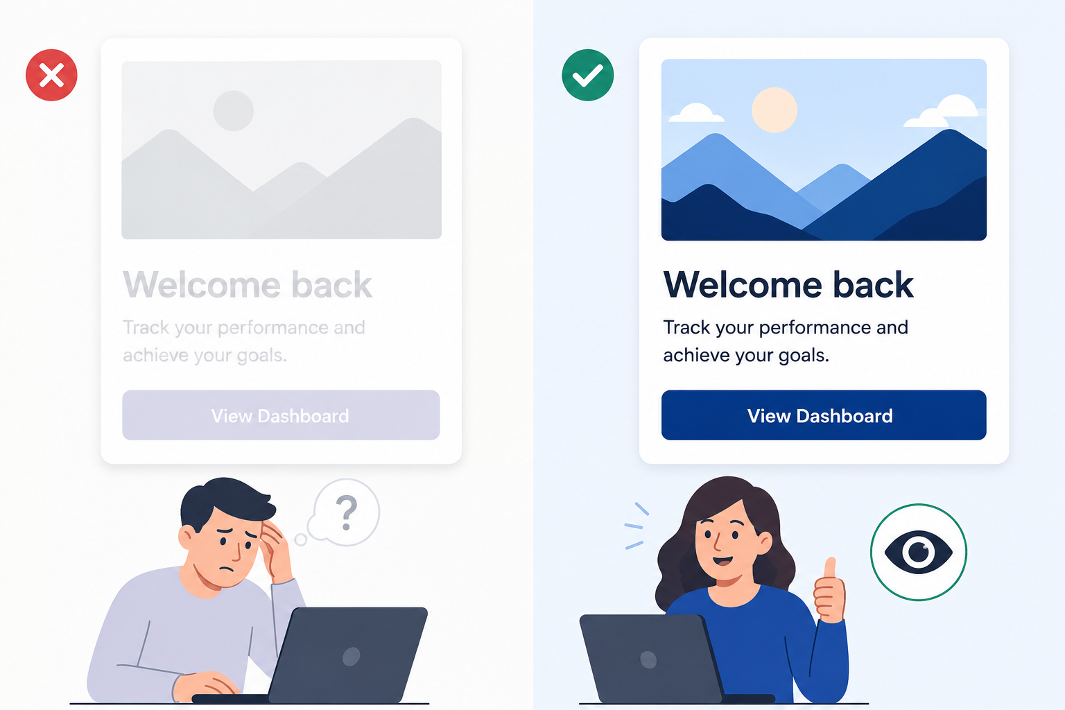 Accessible interface contrast example